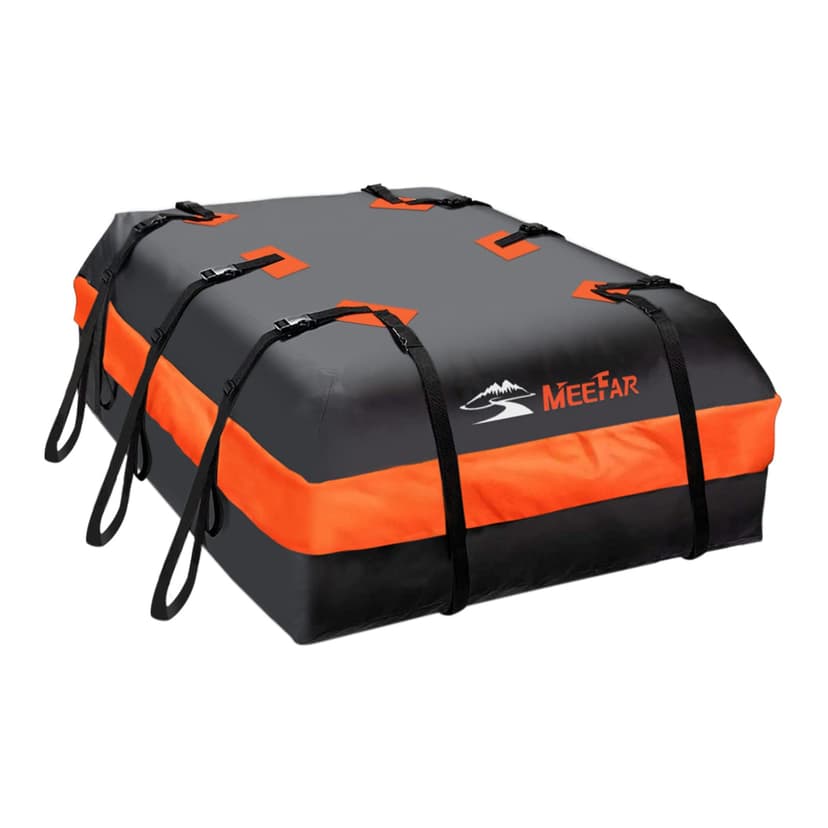 Car Roof Bag XBEEK Rooftop top Cargo Carrier Bag 20 Cubic feet Waterproof for All Cars with/Without Rack, Includes Anti-Slip Mat, 10 Reinforced Straps, 6 Door Hooks, Luggage Lock