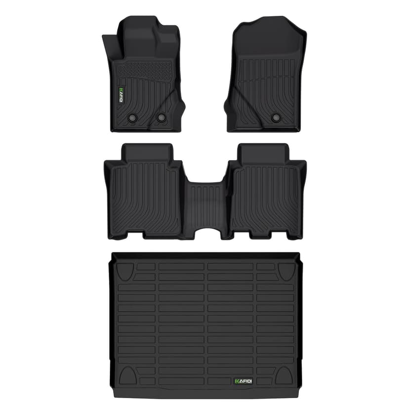 HAFIDI® Floor Mats & Cargo Liner Set Fit for 2021-2026 Ford Bronco 4 Door | (Not Sport Models)Custom full set Car liners, anti-slip, all weather guard,easy rinse clean,Full Set Accessories, TPE, Black