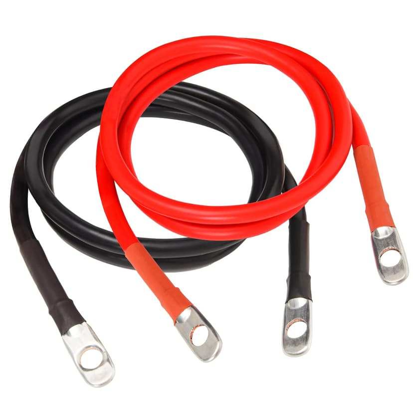 TOPDC 4 AWG Battery Cable Pair, 48 Inch Pure Copper, 3/8 Inch Ring Lugs | Red and black battery inverter cables for cars, trucks, RVs, solar systems, boats, motorcycles, and battery banks