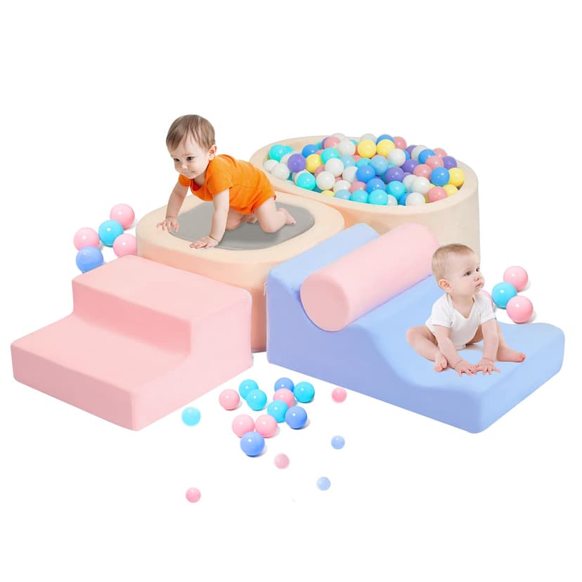 6-Piece Climbing Blocks Soft Play Set, Baby Climbing Toys for 1 Year Old | Toddler Climbing Toys Indoor, Foam Climbing Blocks For Toddlers 1-3, High-Density