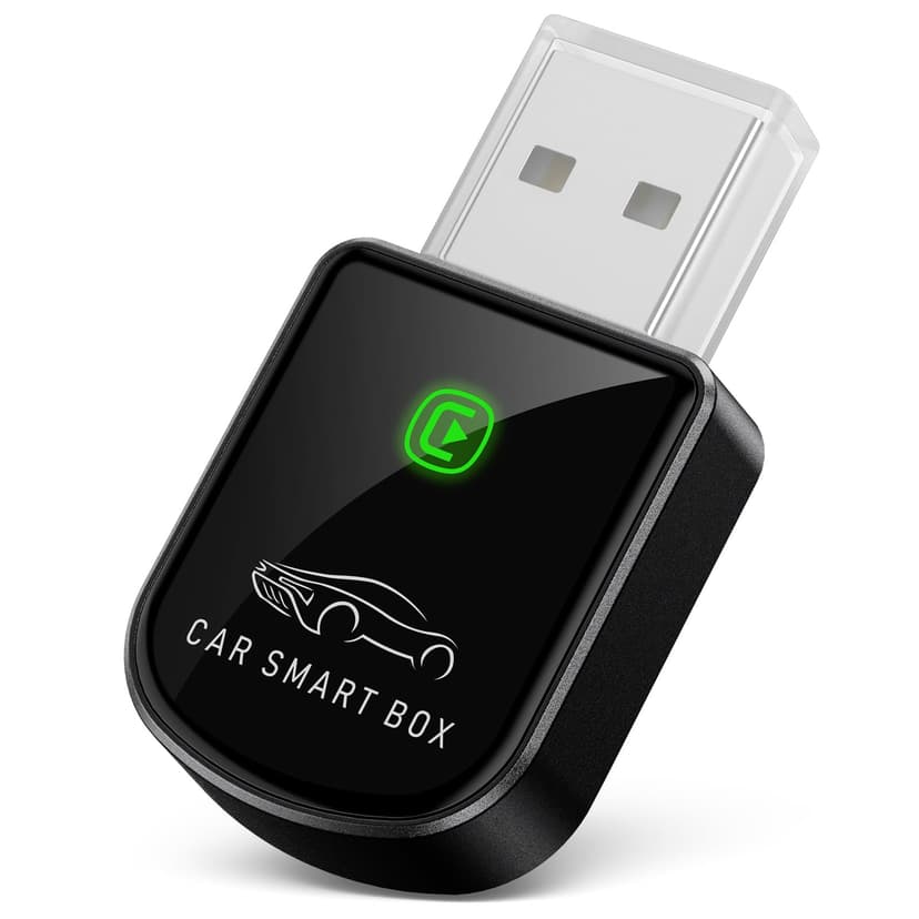 Luckyish Wireless Carplay Adapter for iPhone Latest Upgrade, Tiny Bluetooth Receiver Convert Wired to Wireless for Apple Car Play Plug & Play, Zero-Lag Media GPS Works with 2016+ Cars (Ebony Black)