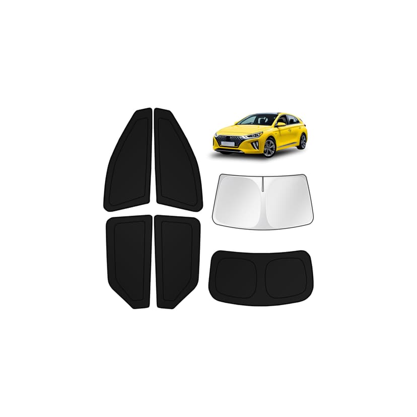KUST Car Window Shades for Hyundai Ioniq 5 2022-2025 2026 Windshield Sun Shade Side Window Cover UV Block Privacy Protection Accessories for Camping Blackout Rear Back Full Set 6PCS