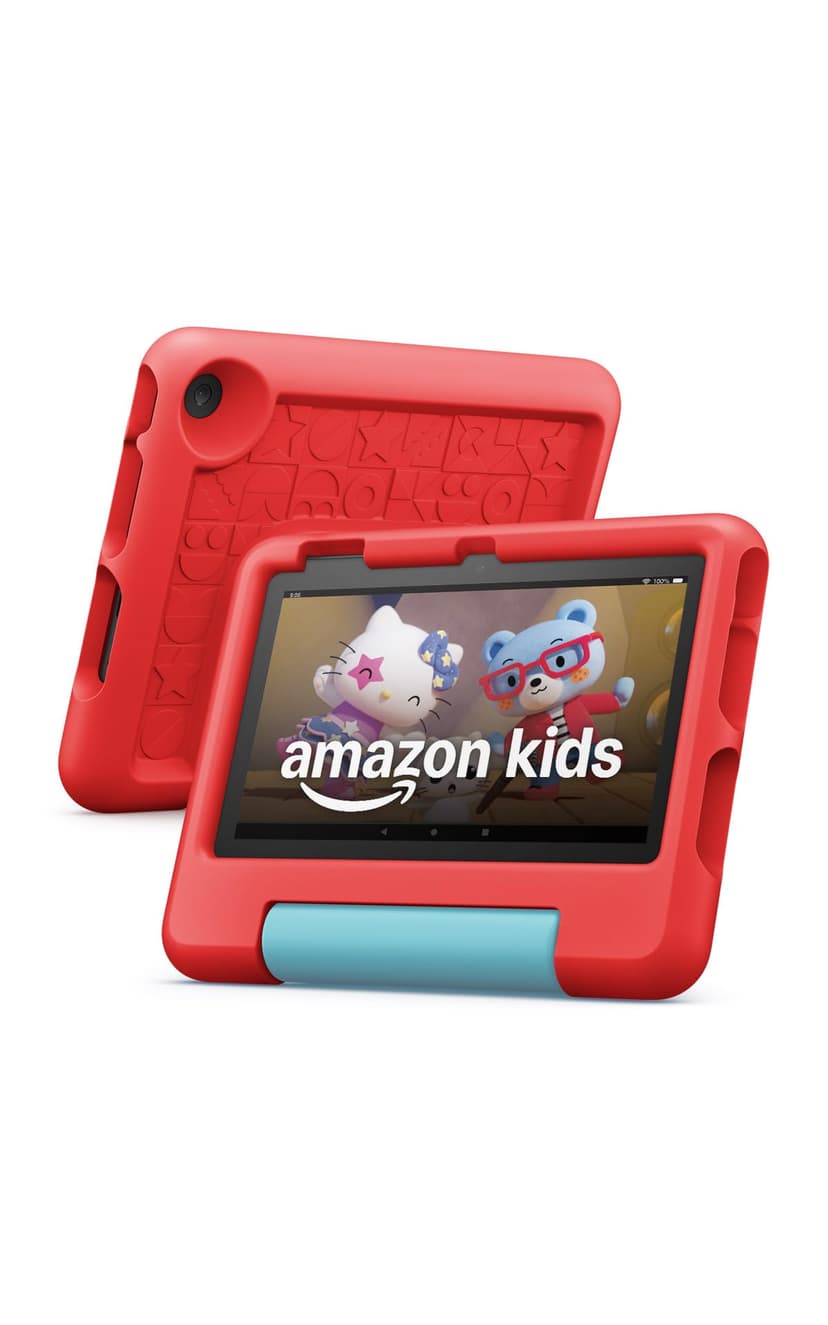 Amazon Fire 7 Kids tablet (newest model) ages 3-7. Top-selling 7" kids tablet on Amazon. Includes ad-free and exclusive content, easy parental controls, 10-hr battery, 16 GB, Red