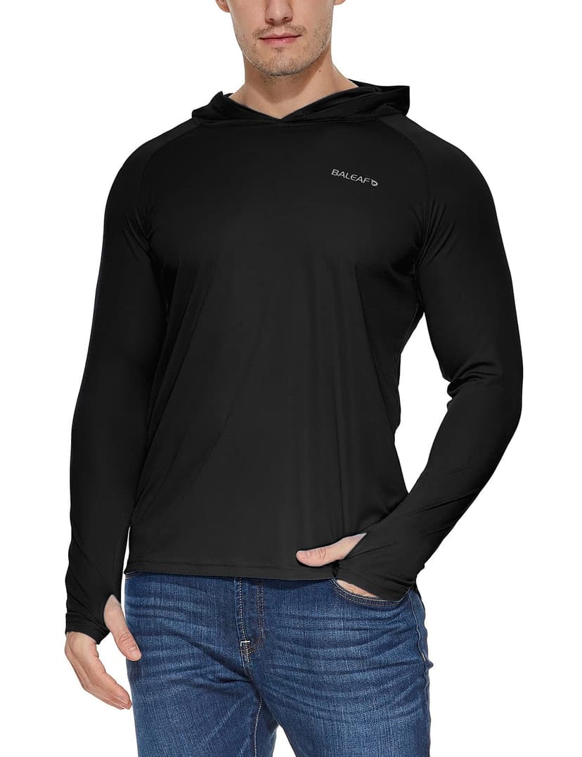 baleaf Men's Sun Protection Hoodie Shirt UPF 50+ Long Sleeve UV SPF T-Shirts Rash Guard Fishing Swimming Lightweight