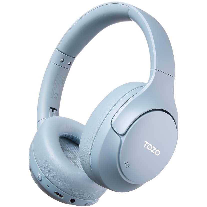 TOZO HT3 Hybrid Noise Cancelling Headphones, 90H Battery Life Wireless Over Ear Bluetooth 6.0 Foldable Headset, AI Voice Assistant with 5 Mics, Connect 2 Devices and Hi-Res Sound, 32 EQ Audio Presets