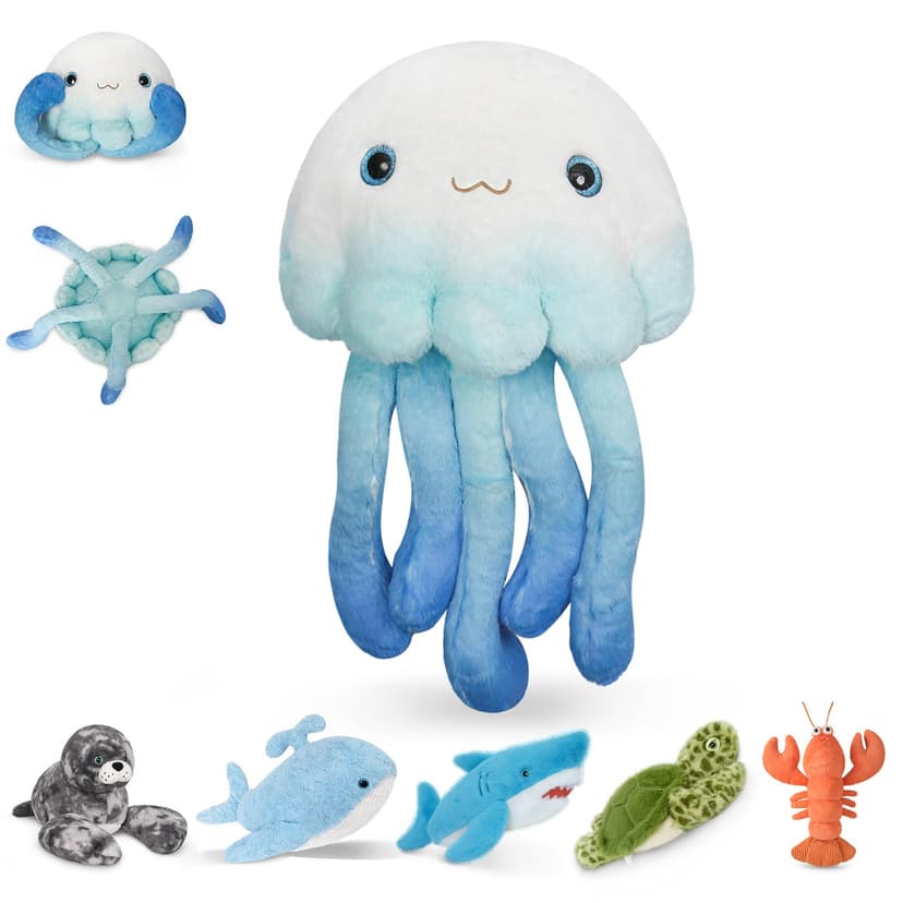 Niuniu Daddy Weighted Stuffed Animal, 20 in 3.3 lb, Jellyfish Sensory Plush | Heavy sensory lap pad, lying body pillow for sleeping, machine wash, huggable gift for kids and adults