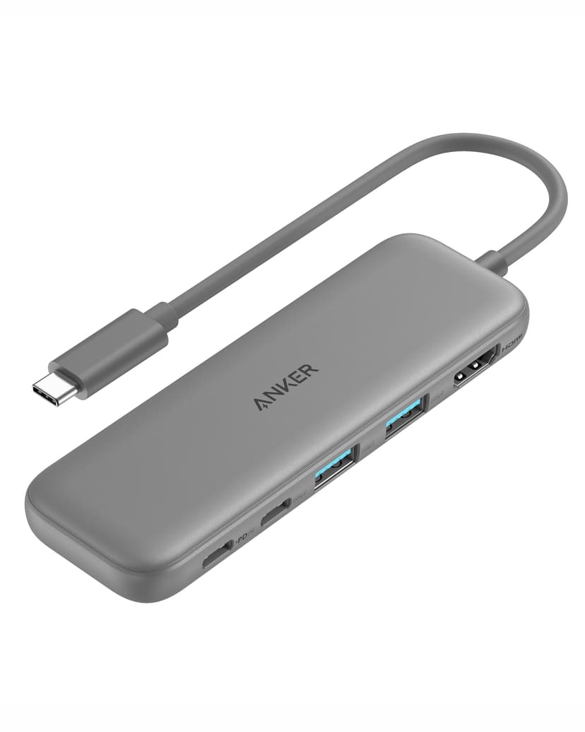 Anker USB C Hub, 5-in-1 USBC to HDMI Splitter with 4K Display | 85W Max PD, 1 Powered USB-C 5Gbps & 2 Powered USB-A 3.0 5Gbps Data Ports, for MacBook Pro, MacBook Air, Dell and More (Grey)