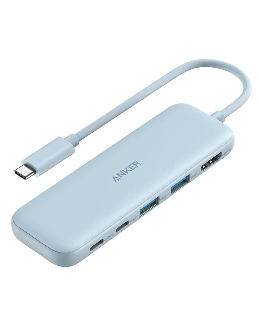 Anker USB C Hub, 5-in-1 USBC to HDMI Splitter with 4K Display | 85W Max PD, 1 Powered USB-C 5Gbps & 2 Powered USB-A 3.0 5Gbps Data Ports, for MacBook Pro, MacBook Air, Dell and More (Blue)