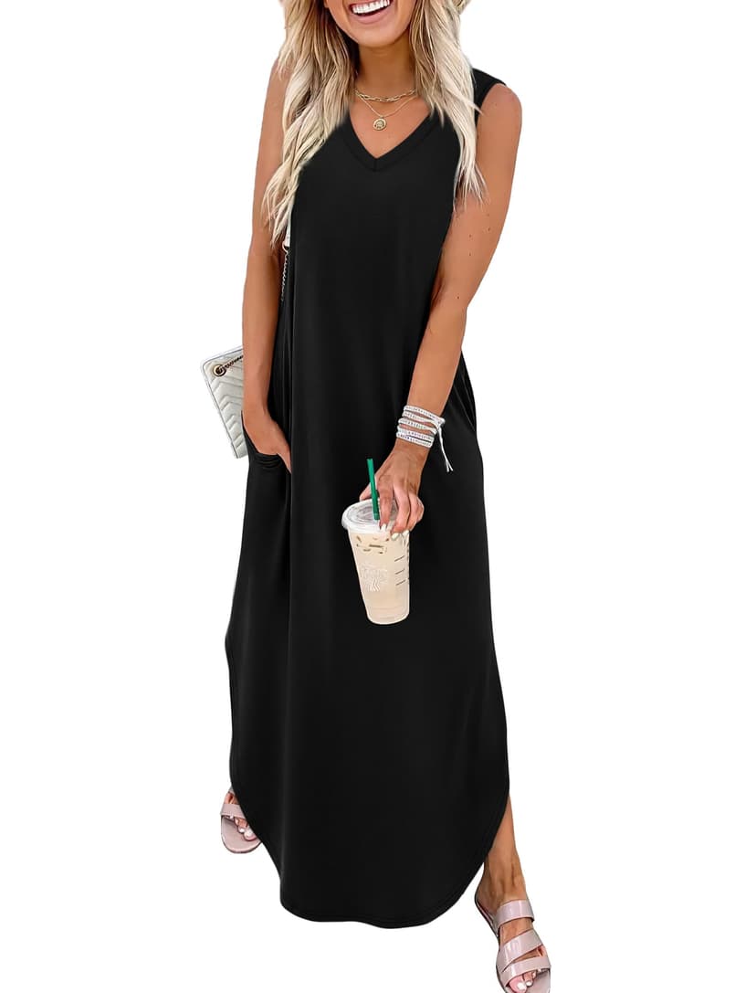 Sampeel Summer Dresses Maxi Dress Vacation Beach Sundresses 2025 with Pockets