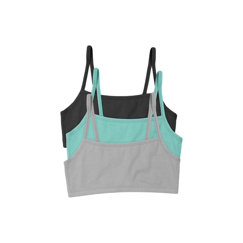 Hanes Women's String Bralette Pack, 3-Pack, Cotton Sports Bralette Bras for Women, Solid or Assorted Wireless Bras