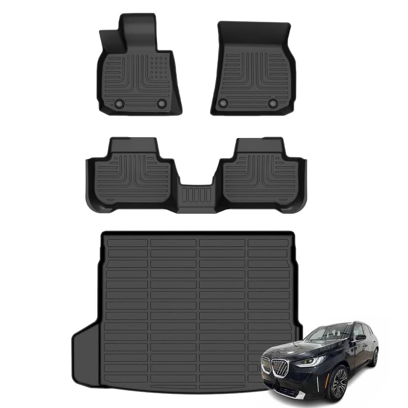 AZYT Floor Mats & Cargo Liner for 2025 2026 BMW X3 (30/M50 xDrive) All Weather Automotive TPE Floor Liners Set Anti-Slip Waterproof Accessories (Car Mats+Trunk Mat)