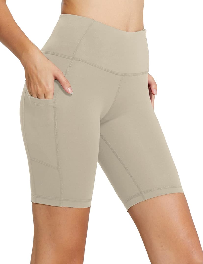 baleaf Women's High Waist Biker Shorts with 3 Pockets