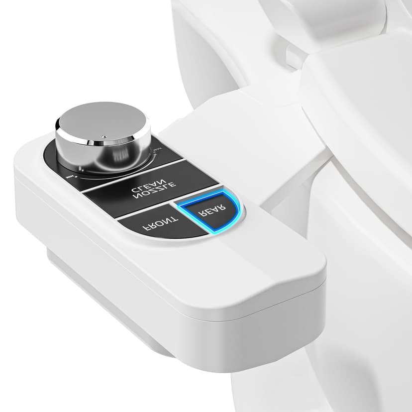 SAMODRA Non-Electric Bidet Attachment for Toilet – Self-Cleaning Dual Nozzle (Frontal & Rear Wash), Adjustable Water Pressure, Fits Most Toilets, Easy Installation (Classic Black/Silver)