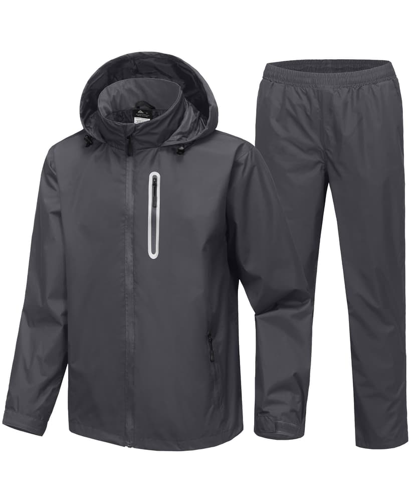 SWISSWELL Men's Waterproof Golf Rain Suit Rain Gear Jacket and Pant Outdoor Lightweight Hooded Raincoat S-5XL