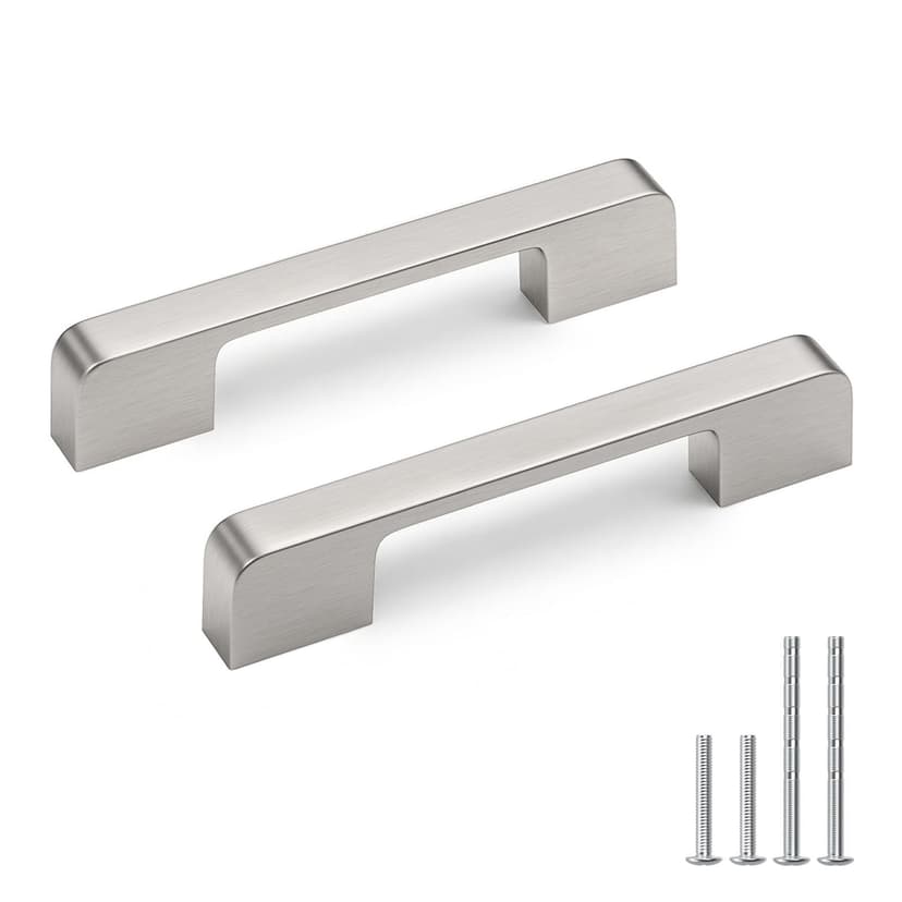 Lepatape Brushed Nickel Cabinet Pulls 3-3/4" Nickel Cabinet Handles 10 Pack | Solid Zinc Alloy Hardware, Silver Drawer Pulls, Satin Silver Handles, Modern Drawer Hardware for Kitchen, Cupboard