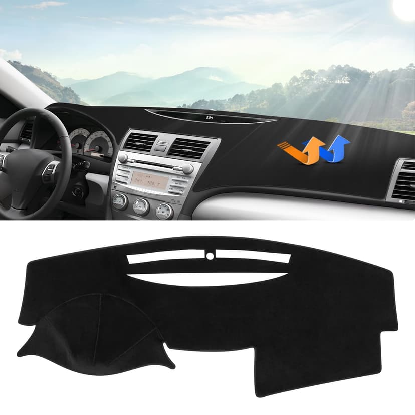 Autorder Dashboard Cover Mat for 2007-2011 Toyota Camry Accessories Dash Cover Upgrade Velvet Dash Mat Sunshade Glare UV Rays Protector