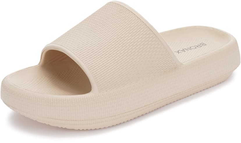 BRONAX Pillow Slippers for Women and Men | House Slides Shower Sandals | Cushioned Thick Sole