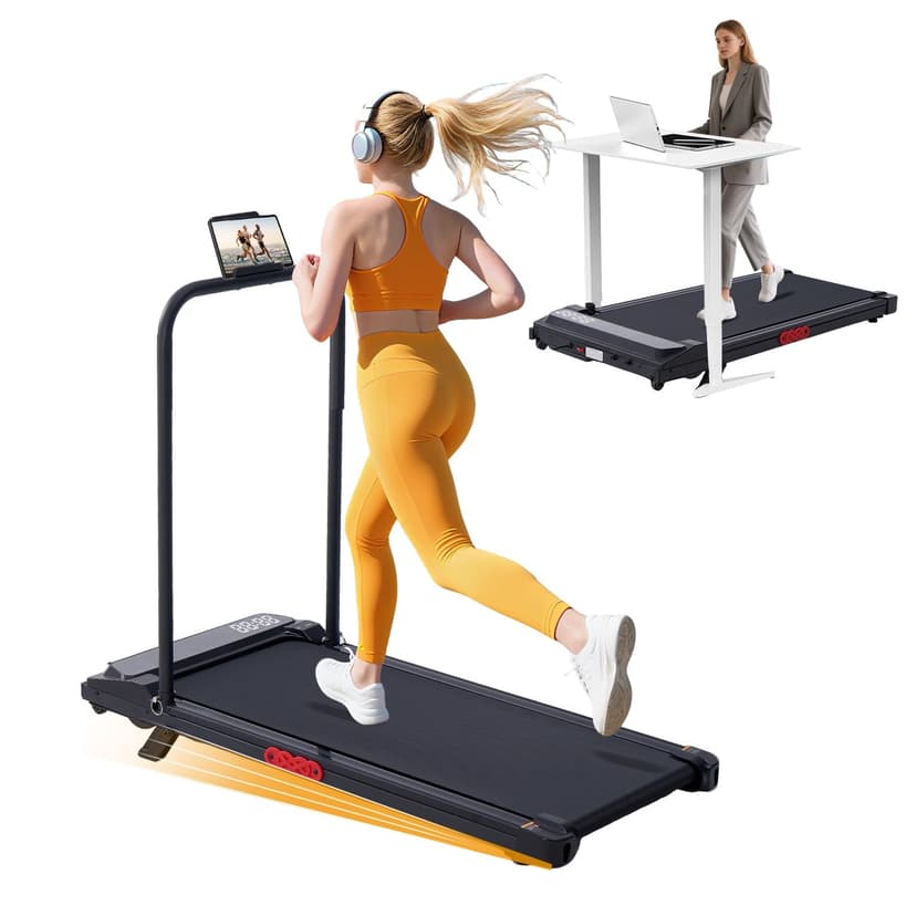 KASSADIN Electric Walking Pad Treadmill with Handle Bar Incline for Home, Portable Walking Pad Treadmill with Handles for Home Small, 3.0HP Mini Under Desk Treadmill for Exercising, 0.6-7.6MPH, 350LB