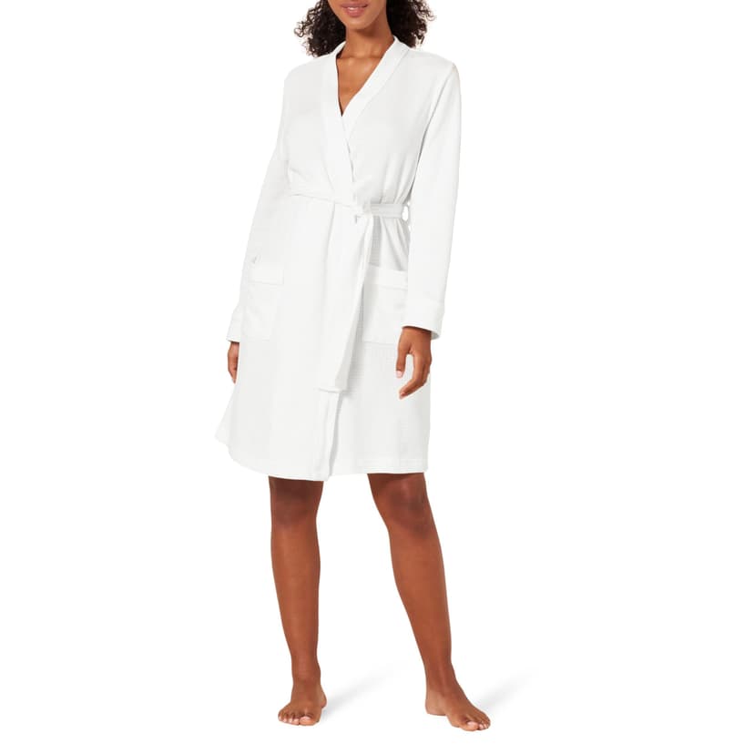 Amazon Essentials Women's Lightweight Waffle Full-Length Bath Robe with Pockets (Available in Plus Size)