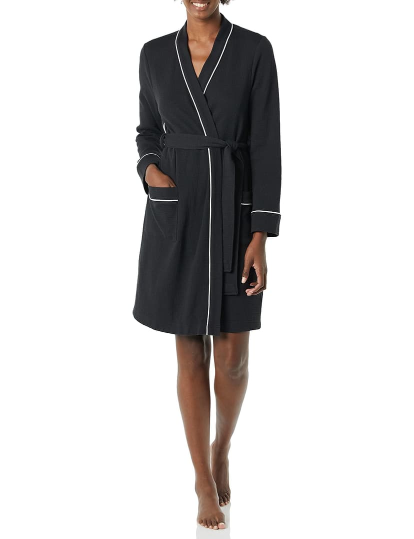 Amazon Essentials Women's Lightweight Waffle Full-Length Bath Robe with Pockets (Available in Plus Size)