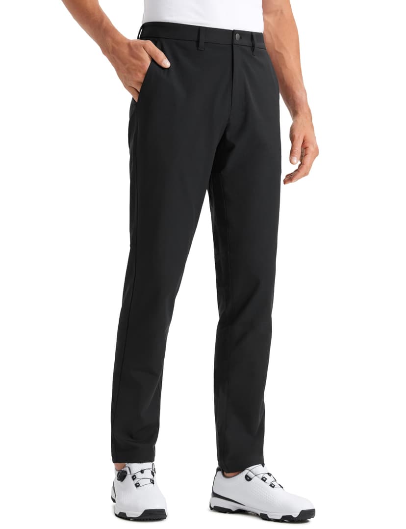 CRZ YOGA All Day Comfy Golf Pants 28"/30"/32"/34"/36" | Decent Stretch, Wrinkle-Resistant, Casual, Slightly Tapered Leg, Flat Front, Pockets, Trousers for Men