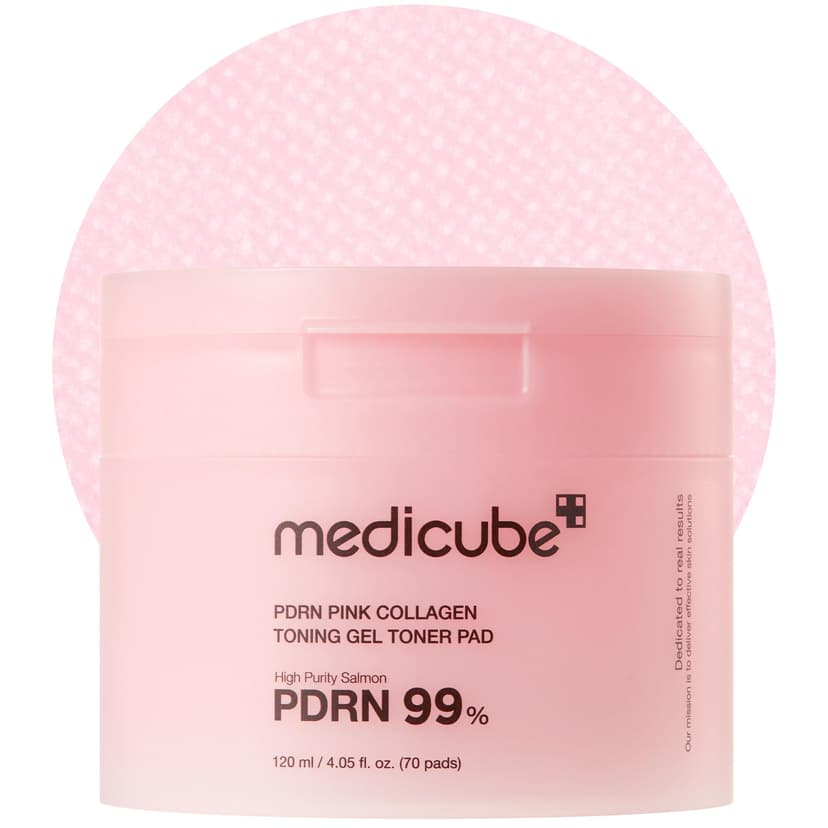 medicube Toner Pads Salmon DNA PDRN Pink Collagen Jelly Pad | Korean Gel Toner Pad | Niacinamide, Madecassoside, Retinol | Soothing, Radiance, Uneven Skin Tone | Korean Skin Care | 70 Pads (1 Pack)