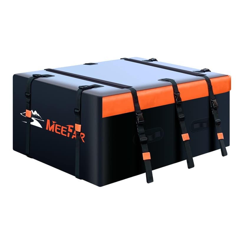 MeeFar Rooftop Cargo Carrier Car Roof Bag 21 Cubic Feet 100% Waterproof Car Top Carrier, Fits All Vehicle with/Without Rack,Include Anti-Slip Mat,10 Reinforced Straps,6 Door Hooks,Luggage Lock