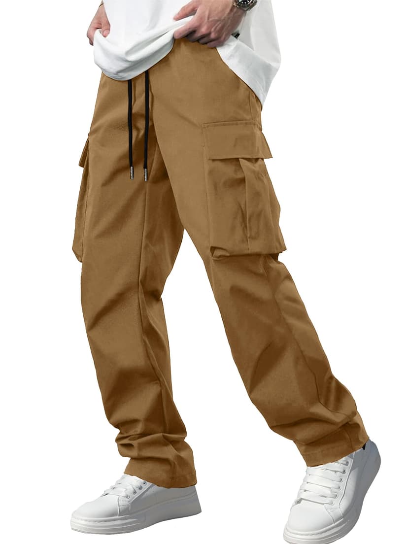 Comdecevis Men's Casual Cargo Pants Tactical Work Pants with Pockets | Durable & breathable, workout joggers, stretch sweatpants, drawstring elastic waist, hiking, outdoor, running