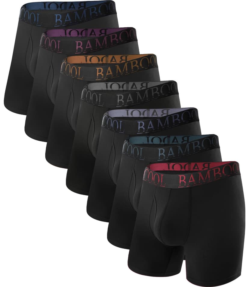 BAMBOO COOL Men's Ultra ComfortSoft Underwear, Moisture Wicking & Breathable No Ride Up Boxer Briefs with Fly, Multipack