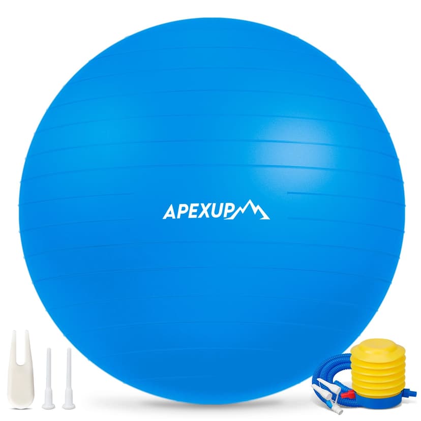 APEXUP Yoga Ball, 660 lbs Anti-Burst Exercise Ball with Pump, 5 Sizes