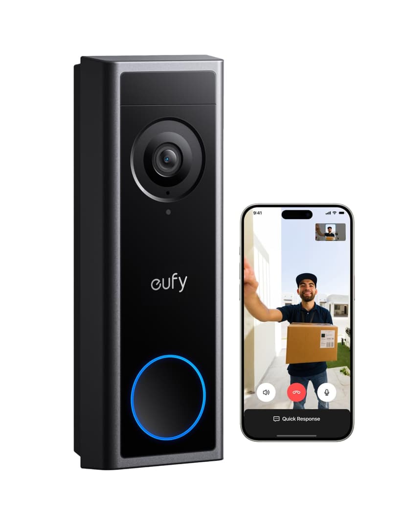 eufy Security Video Doorbell C31, 2K FHD, Battery or Wired, No Subscription | Wireless, head-to-toe view, live video call, 24/7 recording, human and motion detection, HomeBase S380 ready, no monthly f