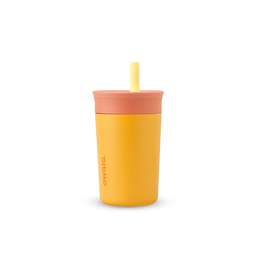 Owala Tumbler Kids Stainless Steel Water Bottle 12 oz Picnic | Insulated | Spill-Resistant Lid | Reusable Straw | Double-Wall Vacuum Insulation | Cup-Holder Friendly