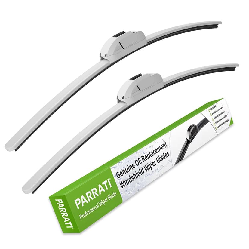 OEM Quality 24" + 20" PARRATI White Windshield Wiper Blades (Set of 2) | Premium All-Season Wiper Blades, Quiet Streak-Free Cleaning for Safer Driving, Easy Quick Installation