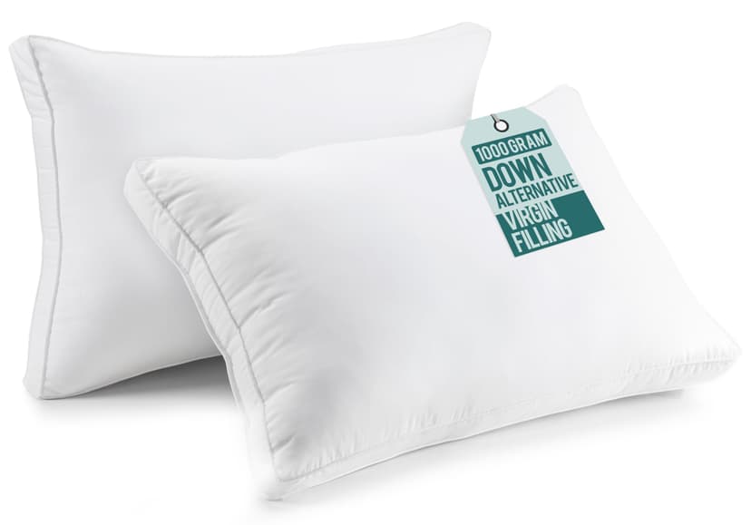 Utopia Bedding Down Alternative Bed Pillows for Sleeping Queen Size (White), Set of 2, Soft & Fluffy Pillow with Cooling, Hotel Quality, Gusseted Pillow for Back, Stomach or Side Sleepers