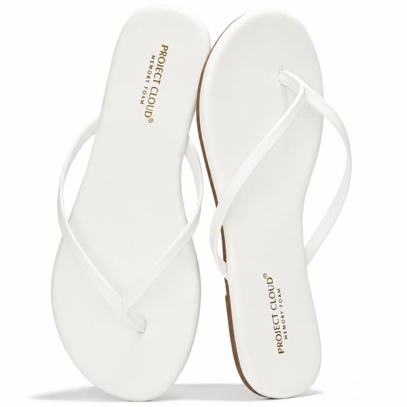 Project Cloud Flip Flops for Women Memory Foam Flats Sandals (Foundations) | Lightweight and Durable Non-Slip SoleWomens Sandals - Beach Essentials Womens Flat Sandals for Everyday Comfort Daily Wear