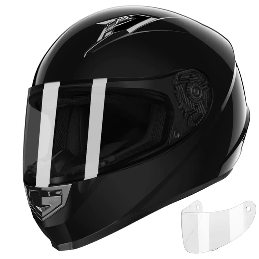 GLX GX11 Compact Full Face Motorcycle Helmet w/ Tinted Visor, DOT | The Art of Snug Comfort, Streamlined