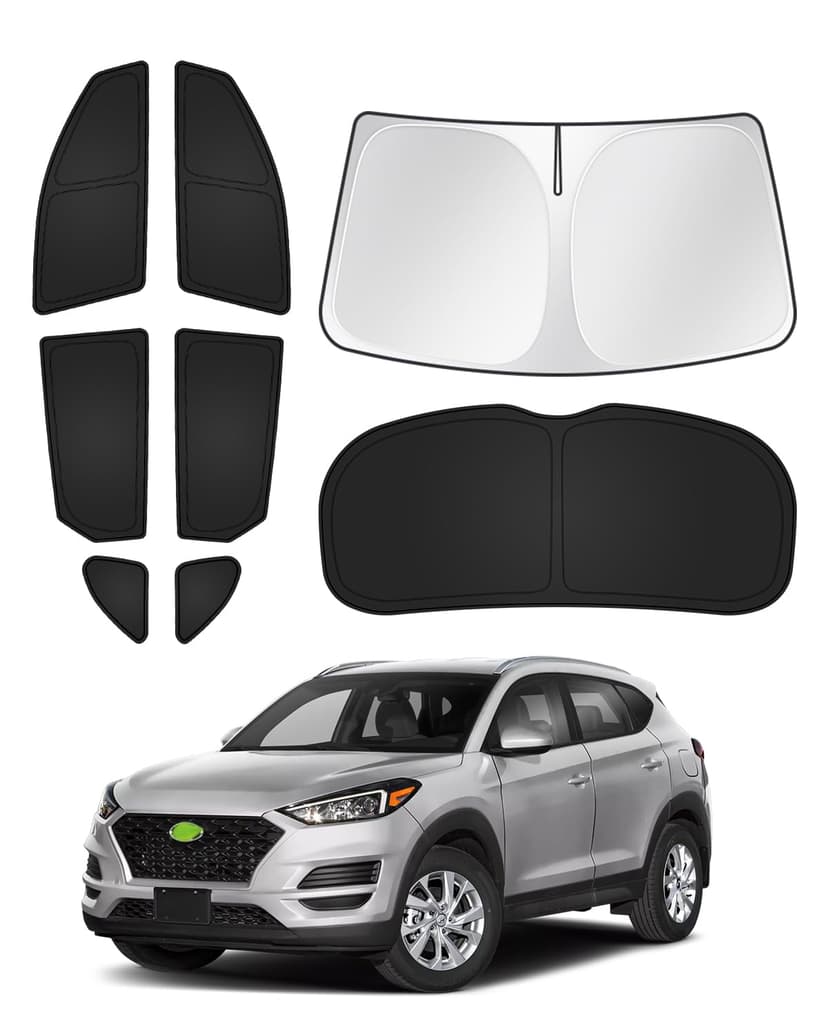 Canvcle Sunshades for Hyundai Tucson 2016-2021 Accessories Windshield Sun Shade Side Rear Window Shade Cover Sun Visor Shield Privacy Protection Keep Vehicle Cool Black 8PCS
