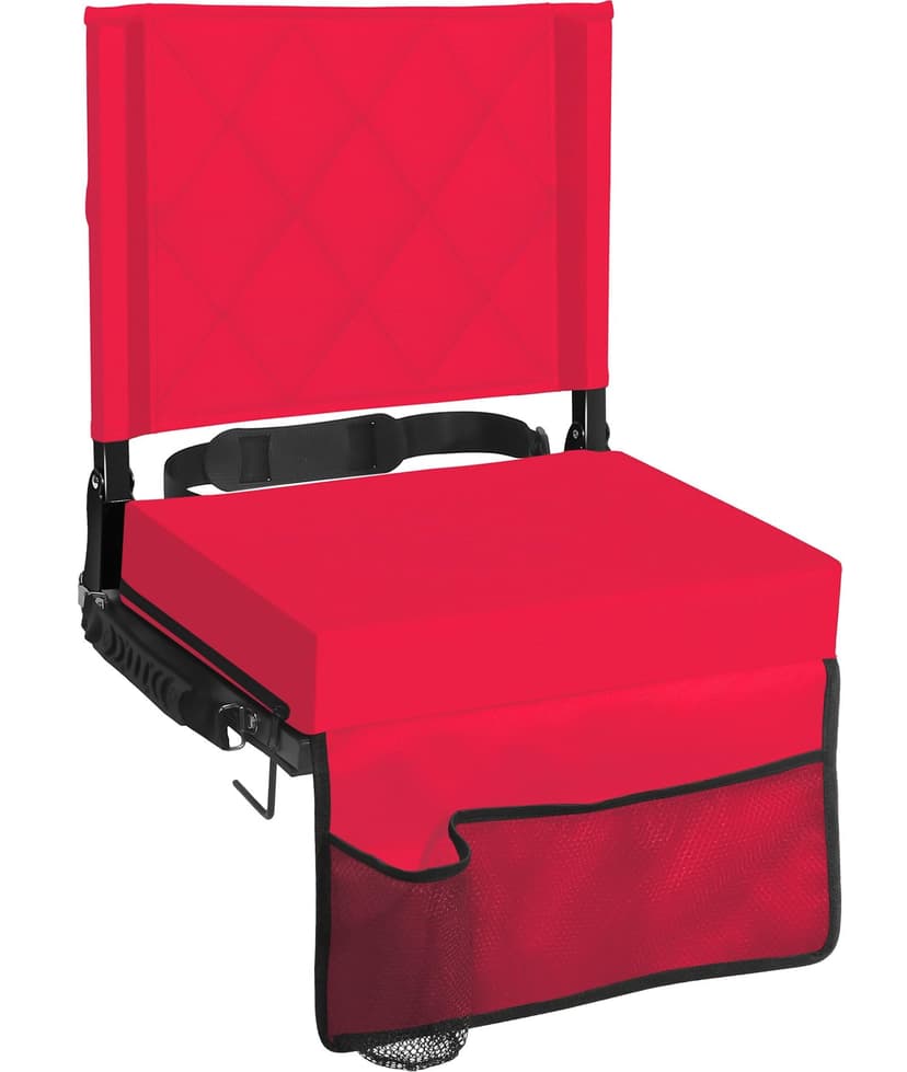 Sheenive Stadium Seats with Back Support, Padded Bleacher Seat Cushion | Wide Bleacher Chairs with Back and Cushion, Portable Folding Stadium Chair with Shoulder Strap and Storage Pockets for Games