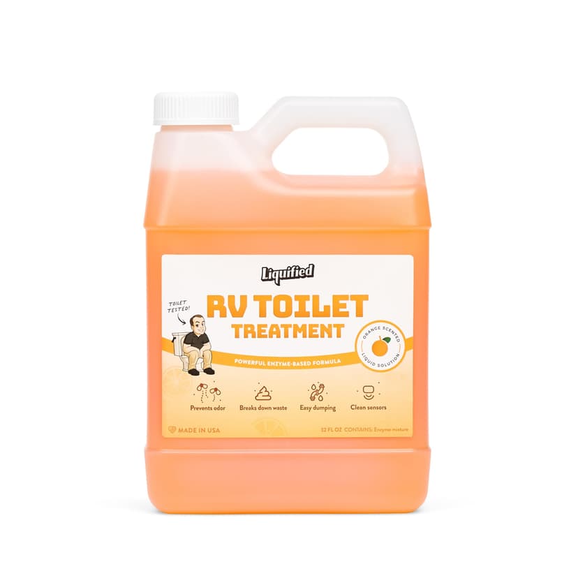 Liquified RV Toilet Treatment - Orange Scent, 32oz Standard Pour Bottle - Holding Tank Waste Digester & Odor Eliminator, Septic Safe, Biodegradable - Made in USA