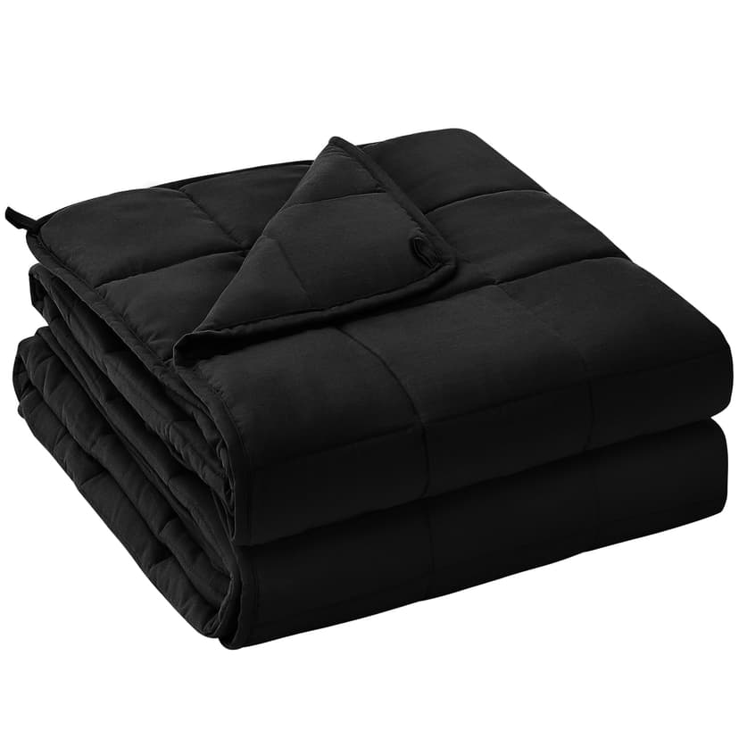 yescool Weighted Blanket for Adults 20lbs Queen Size, 60" x 80", Black | Cooling Heavy Comforter for Sleeping Perfect for 190-210 Lbs, Breathable Bedding Blanket With Glass Bead, Machine Washable