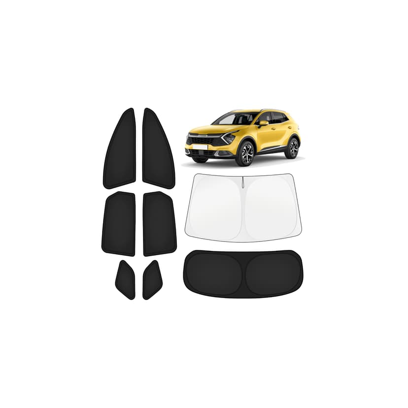 KUST Car Window Shades for Kia Sportage 2023-2025 2026 Windshield Sun Shade Side Window Cover UV Block Privacy Protection Sportage Accessories for Camping Blackout Rear Back Full Set 8PCS