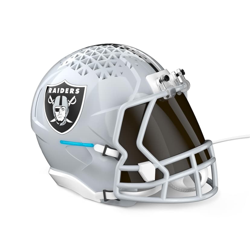 NFL Echo Dot Bundle: Includes Echo Dot | Glacier White and Limited-Edition NFL Helmet Stand | Las Vegas Raiders