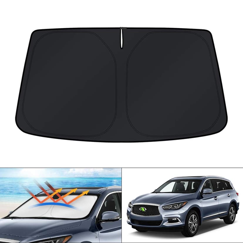 KUST Windshield Sun Shade for 2014-2021 Infiniti QX60 Accessories Window Custom Fit Sunshade Foldable Sun Visor Protector Blocks UV Rays Keep Your Car Cooler
