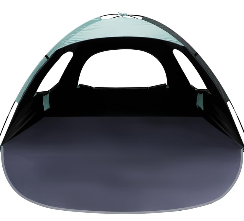 WhiteFang Beach Tent Anti-UV Portable Sun Shade Shelter for 3/4/6/8 Person, Extendable Floor with 3 Ventilating Mesh Windows Plus Carrying Bag, Stakes and Guy Lines
