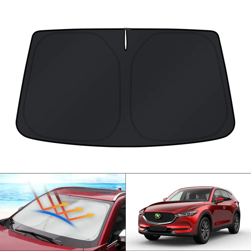 KUST Windshield Sun Shade for Mazda CX-5 2017-2024 2025 2026 CX5 Accessories Window Shade Sun Visor Protector Blocks UV Rays Keep Car Cooler