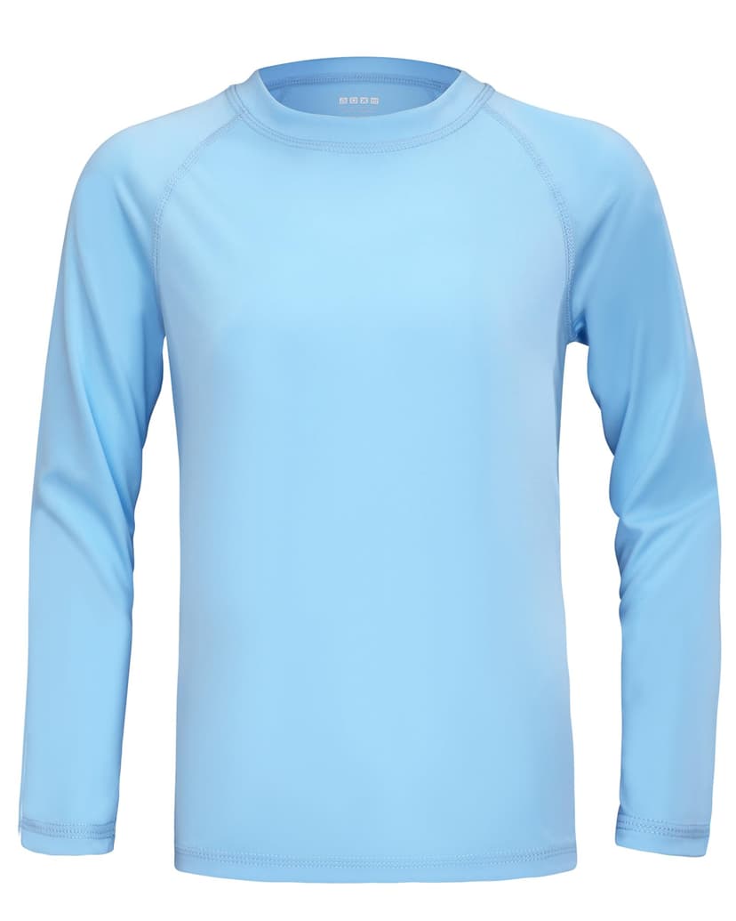 Boys UPF 50+ Rash Guard Swim Shirt, Kids Youth Long Sleeve Sun Protection UV Rashguard Shirts for Water Surfing Beach
