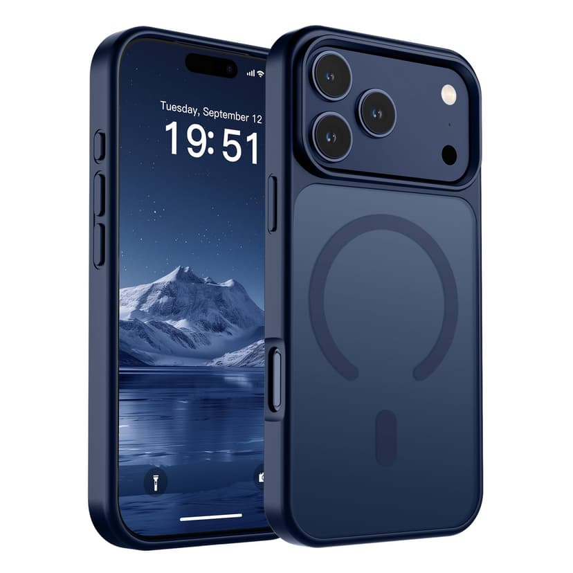 SUPFINE Magnetic for iPhone 17 Pro Case (Compatible with MagSafe)(Military Grade Drop Protection) Translucent Matte Shockproof with Anti-Fingerprint Phone Cover,Dark Blue