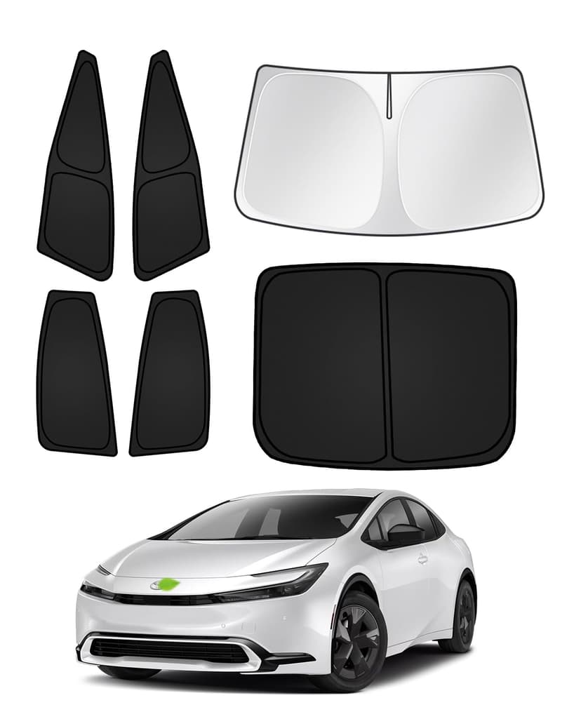 Canvcle Sunshades for Toyota Prius 2023-2025 2026 Accessories Windshield Sun Shade Side Rear Window Shade Cover Sun Visor Shield Privacy Protection Keep Vehicle Cool Black 6PCS
