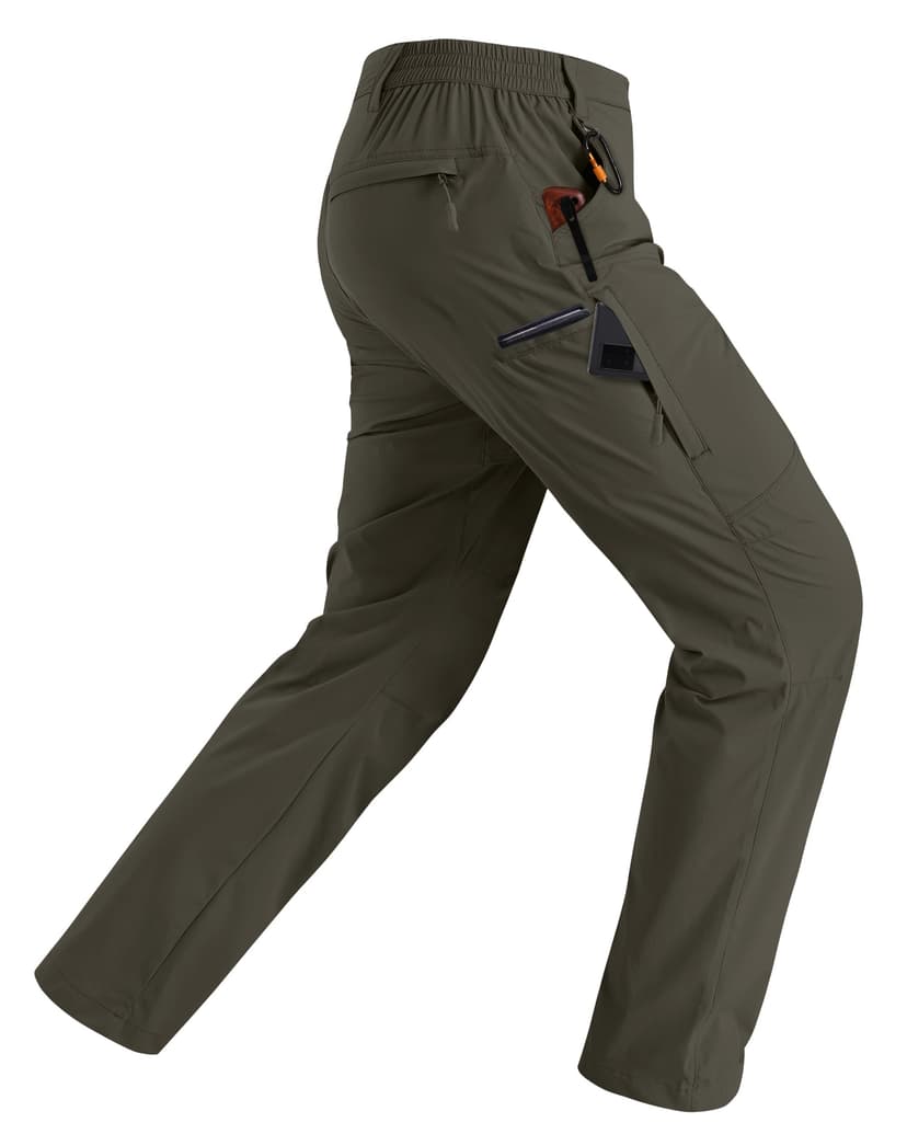 Rapoo Mens Hiking Pants Lightweight Water Resistant Breathable Nylon Cargo Pants with 6 Pockets