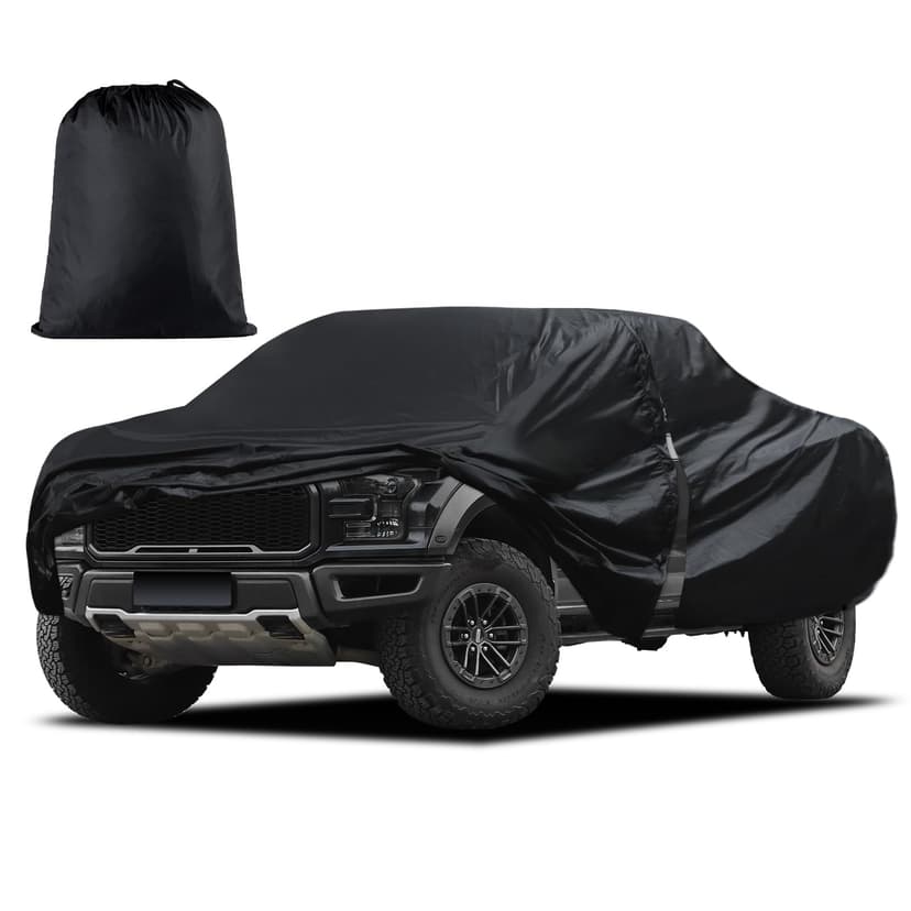 Truck Cover Waterproof All Weather, Migaven Truck Cover Custom Fit for Ford F150 Raptor Chevrolet Silverado 1500, Windproof Covers with Door Zipper (Not Include Mirror Pocket)